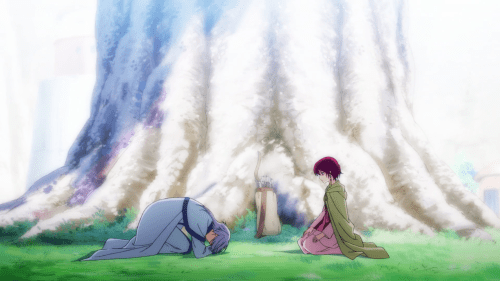 White, Blue, Green, and Yellow bow before their Red queen