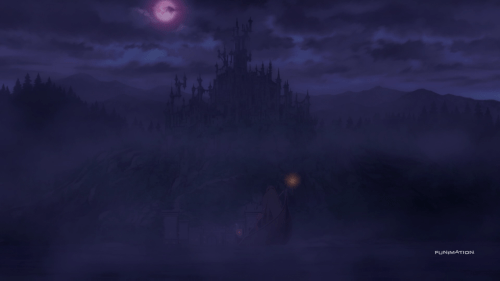 Dance with Devils / Episode 10 / Ritsuka getting her first look at the vampire king's castle