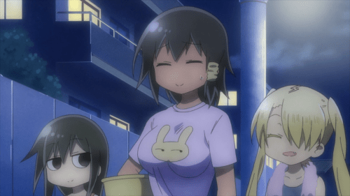 Komori-san wa Kotowarenai / Episode 8 / Komori, Masako, and Megumi going to a public bath after their time at the beach