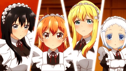 Shomin Sample / Episode 9 / Karen, Aika, Reiko, and Hakua as commoner maids