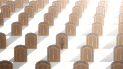 Owarimonogatari / Episode 3 / Araragi wondering which "door" he has forgotten to open in his relationship with Sodachi