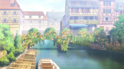 Is the Order a Rabbit?? / Episode 8 / A peaceful shot of the town the girls live in
