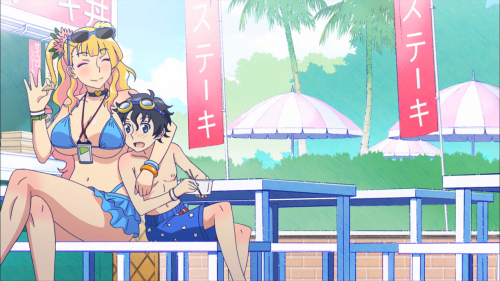 Oshiete! Galko-chan / Episode 7 / Galko helping out a kid from hecklers by pretending to be his momentary girlfriend