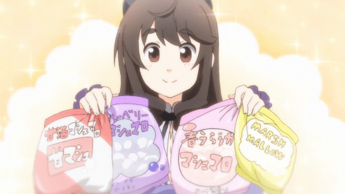 Ojisan to Marshmallow / Episode 7 / Mio using marshmallows (and very soon her breasts) to try to seduce Hige