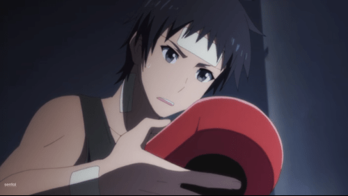 Shoujo-tachi wa Kouya wo Mezasu / Episode 8 / Bunta giving it his all to finish the script for his and his friends' VN