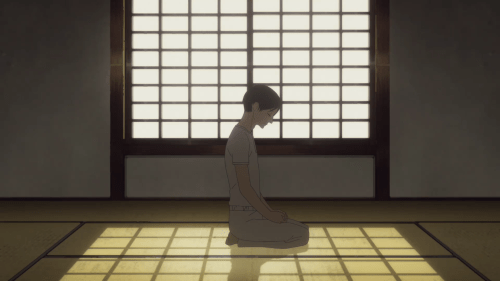 Shouwa Genroku Rakugo Shinjuu / Episode 3 / Bon reciting rakugo to ease his heavy heart