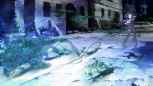 Hai to Gensou no Grimgar / Episode 7 / Shihoru casting a magical shadow spell