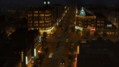 Joker Game / Episode 8 / Shot of a city at nighttime