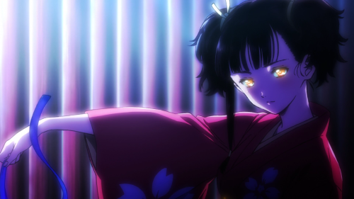 Koutetsujou no Kabaneri / Episode 1 / Mumei with a sinister look in her eyes