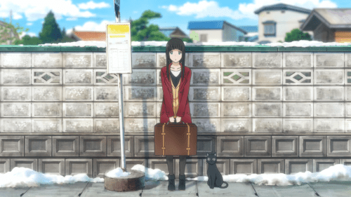 Flying Witch / Episode 1 / Makoto arriving at the town for the first time