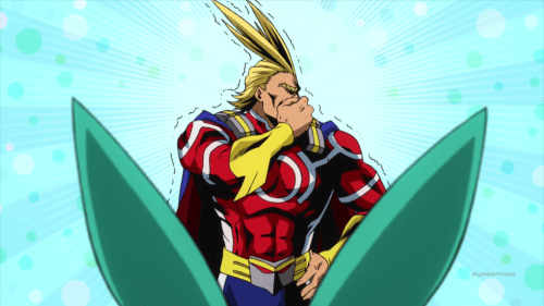 Boku no Hero Academia / Episode 6 / All Might after seeing Deku's hero costume