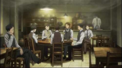 Joker Game / Episode 1 / The men playing a bit of poker