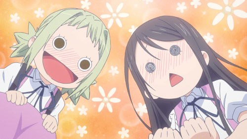 Amanchu! / Episode 11 / Pikari and Teko saving Ohime, the tiny kitty they found