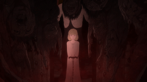 Berserk (2016) / Episode 8 / Nina witnessing the depravity of the situation