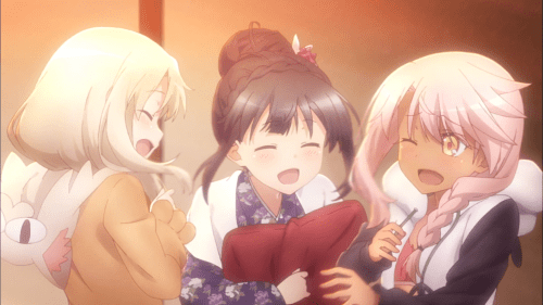 Fate/kaleid liner Prisma☆Illya 3rei!! / Episode 12 / Illya, Miyu, and Kuro laughing together