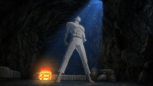 Berserk (2016) / Episode 4 / Guts standing in heroic fashion