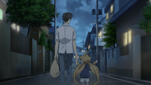 Amaama to Inazuma / Episode 9 / Kouhei and Tsumugi holding hands and walking home together