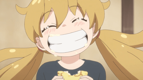 Amaama to Inazuma / Episode 11 / Tsumugi smiling wide