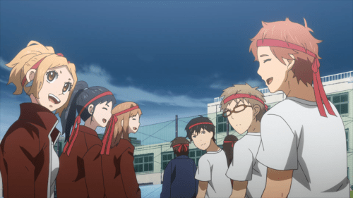 Orange / Episode 9 / The group waiting for the competition at school to begin