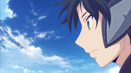 Masou Gakuen HxH / Episode 10 / Aine clipping behind some clouds