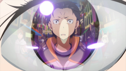 Re:Zero kara Hajimeru Isekai Seikatsu / Episode 1B / Subaru reflected in Emilia's eye