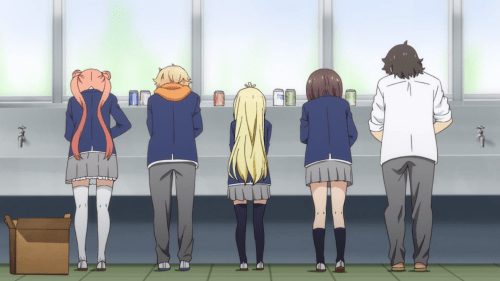Kono Bijutsubu ni wa Mondai ga Aru! / Episode 11 / Maria, Uchimaki, Collete, Usami, and President washing some cans