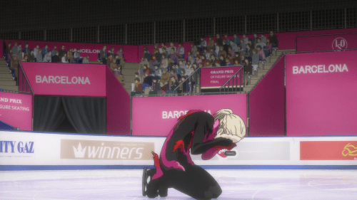 Yuri!!! on ICE / Episode 12 / Yurio breaking down happily after his Grand Prix Final free skate performance