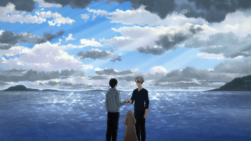 Yuri!!! on ICE / Episode 4 / Yuri and Victor shaking hands