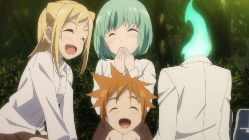 Demi-chan wa Kataritai / Episode 5 / Hikari, Yuki, and Machi laughing together as friends
