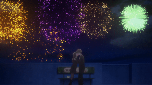 Seiren / Episode 12 / Kyouko and Shouichi sharing their first kiss