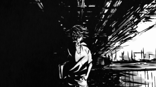 3-gatsu no Lion / Episode 12 / Rei standing still as the wind batters his body