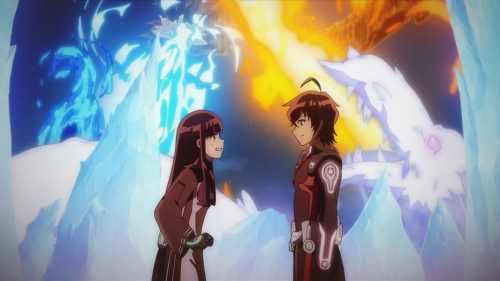 Sousei no Onmyouji / Episode 49 / Benio and Rokuro sharing their double-kiss confession