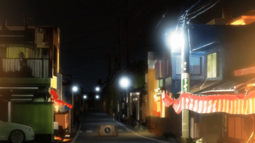 Tsuki ga Kirei / Episode 10 / Akane walking and crying down a lonely road