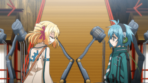 Clockwork Planet / Episode 11 / Marie and Naoto exchanging words about their abilities and jealousy