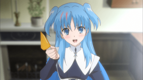 Shuumatsu Nani Shitemasu ka? Isogashii desu ka? Sukutte Moratte Ii desu ka? / Episode 7 / Chtholly happy to be eating some butter cake