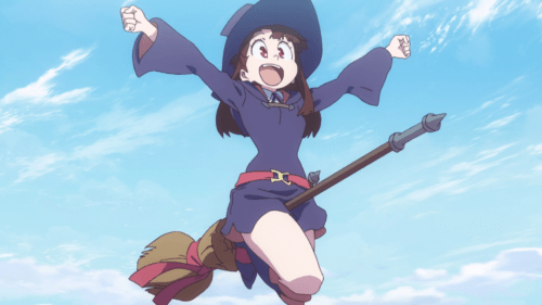 Little Witch Academia (TV) / Episode 25 / Akko finally flying on her broom for the first time by herself