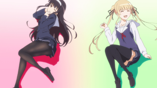 Saenai Heroine no Sodatekata ♭ / Episode 7 / Utaha and Eriri posing all sexy and cute