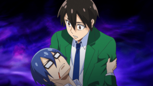 Hajimete no Gal / Episode 2 / Shinpei "dying" as he helps Junichi