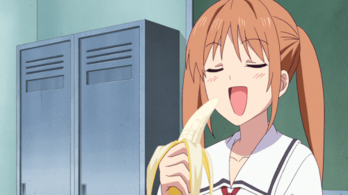 Aho Girl / Episode 7 / Yoshiko eating a banana