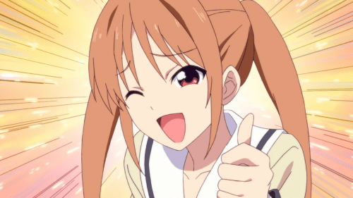 Aho Girl / Episode 1 / Yoshiko giving a thumbs up