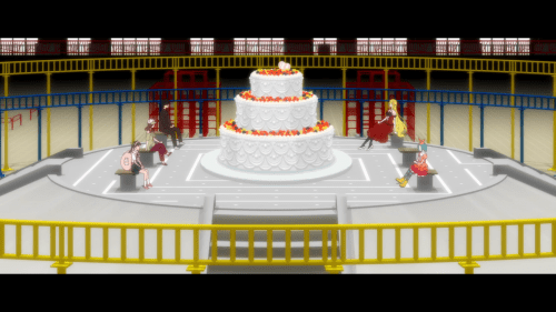 Owarimonogatari 2nd Season / Episode 3 / Araragi, Gaen, Hachikuji, Shinobu, and Ononoki enjoying some tea time together