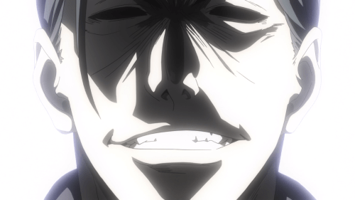 Shokugeki no Souma: San no Sara / Episode 5 / Azami smiling viciously as his new evil plan begins