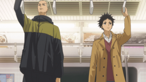 Ballroom e Youkoso / Episode 15 / Sengoku-san and Tatara standing side-by-side in a cool mentor-student manner