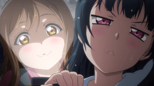 Love Live! Sunshine!! 2nd Season / Episode 2 / Hanamaru holding onto Yoshiko
