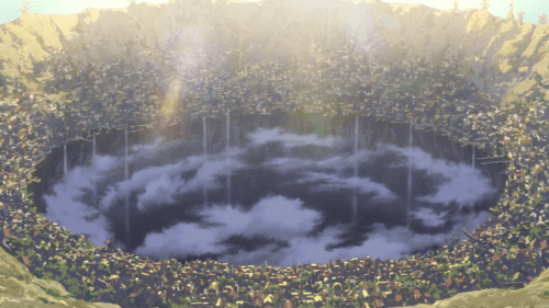 Made in Abyss / Episode 1 / The city of Orth which surrounds the Great Pit, otherwise known as the Abyss