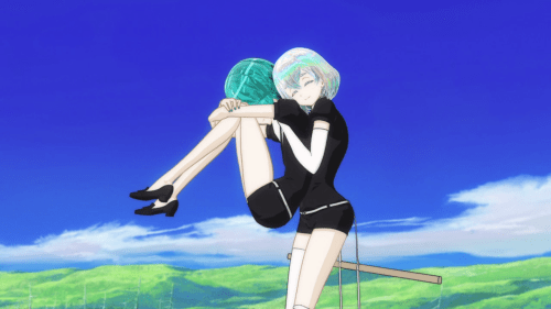 Houseki no Kuni / Episode 2 / Dia picking up Phos to apologize