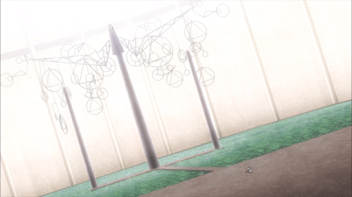 Shoujo Shuumatsu Ryokou / Episode 4 / Chito and Yuuri within a bizarre temple