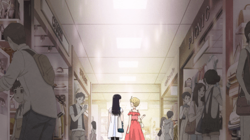 Koi wa Ameagari no You ni / Episode 6 / Akira and a friend walking down a lighted path