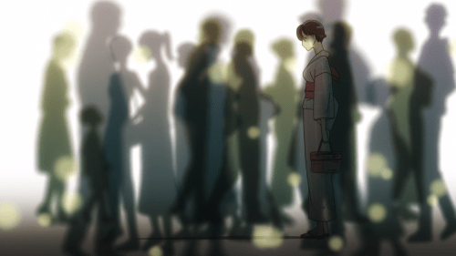 Koi wa Ameagari no You ni / Episode 9 / Akira all alone amidst a bustling crowd