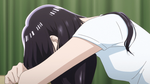 Koi wa Ameagari no You ni / Episode 7 / Akira with her head down as she tries to express herself